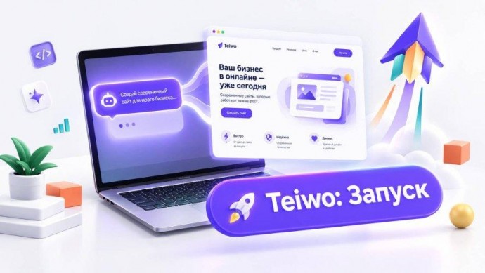 Teiwo позиционируется как решение для тех, кому нужен сайт за минуты без усилий